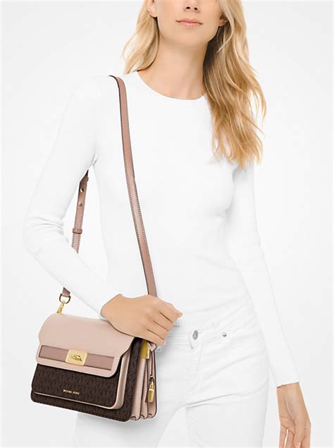 michael kors tatiana large shoulder bag carnation|Tatiana Large Leather Shoulder Bag .